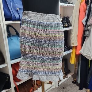 Storia Bubble Skirt Blue and Pink Knee-Length Casual
